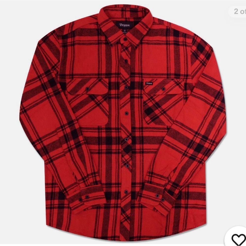 Brixton Men's Bold Red Checkered Flannel